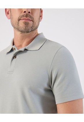 Camisa Polo Micro-Rayas Tejido Piqué   Para Hombre Gris Patprimo