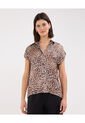 Camisa Para Mujer Manga Corta Color Café Claro Marca Patprimo #30010656 de Patprimo