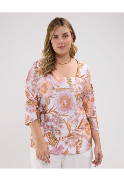 Camiseta Para Mujer Manga 3/4 Color Rosa Marca Patprimo #14091404