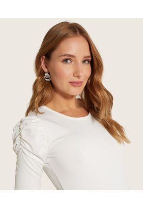 Camiseta Para Mujer Manga Corta Cuello Redondo Color Blanco Marca Patprimo #30092580