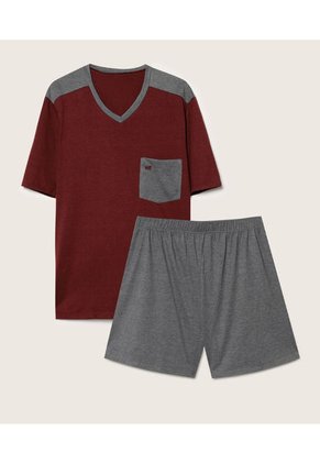 Pijama Para Hombre M/C P/C Color Vino Marca Patprimo #44040160