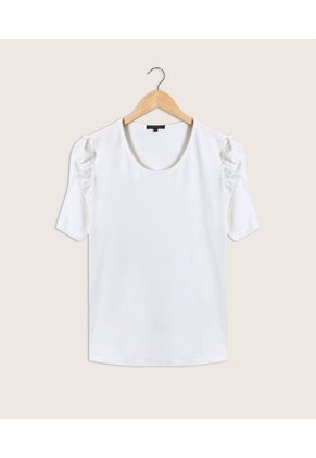 Camiseta Para Mujer Manga Corta Cuello Redondo Color Blanco Marca Patprimo #30092580