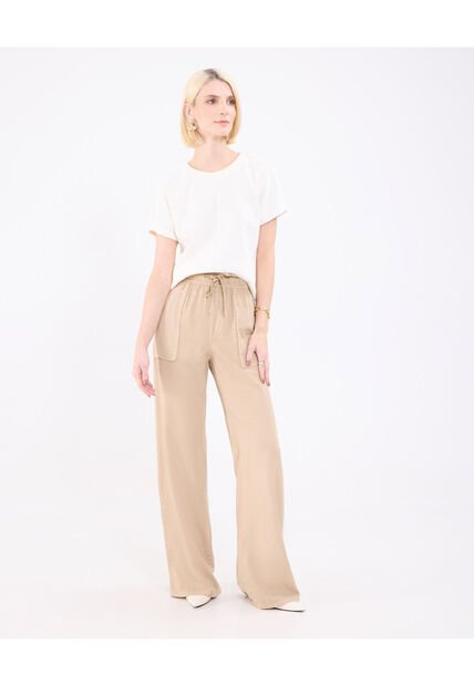 Jean Para Mujer Wide-Leg Color Beige Marca Patprimo #30160471