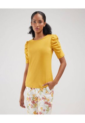 Camiseta Para Mujer Manga Corta Color Amarillo  Marca Patprimo #30093545