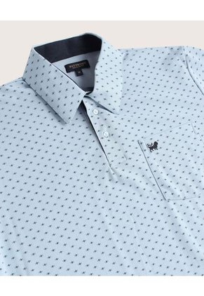 Polo Estampada Cuello Duro , Con Bolsillo  Para Hombre Azul Patprimo