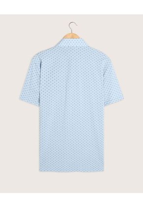 Polo Estampada Cuello Duro , Con Bolsillo  Para Hombre Azul Patprimo
