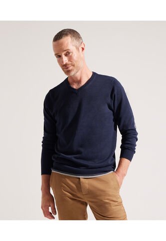 Saco Para Hombre Cuello V Color Azul  Marca Patprimo #44330201 Patprimo