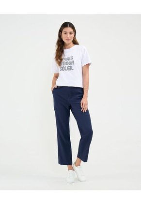 Camiseta Para Mujer Manga Corta Cuello Redondo Color Blanco Marca Patprimo #30093644