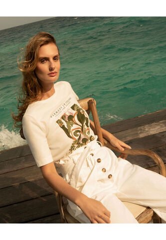 Camiseta Para Mujer Manga Corta Color Blanco Marca Patprimo #30093459 Patprimo