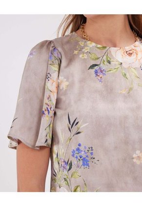 Blusa Para Mujer Manga Corta Color Gris Marca Patprimo #30123246