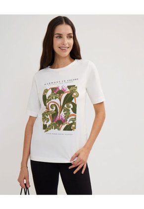 Camiseta Para Mujer Manga Corta Color Blanco Marca Patprimo #30093459