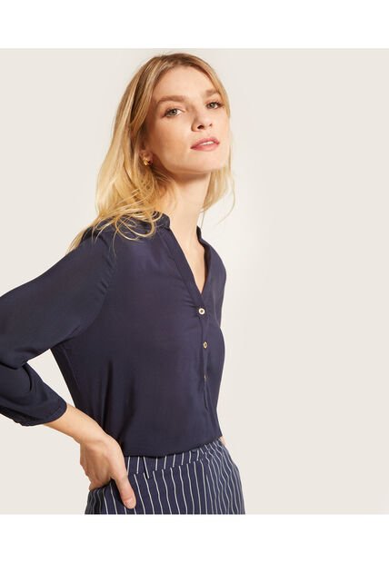 Blusa Para Mujer Manga 3/4 Color Azul  Marca Patprimo #30122625