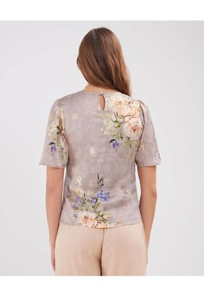 Blusa Para Mujer Manga Corta Color Gris Marca Patprimo #30123246