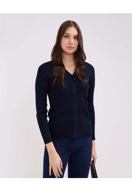 Saco Para Mujer Cuello Redondo Color Azul Oscuro Marca Patprimo #30330583
