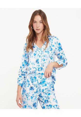 Blusa Para Mujer Manga Larga Color Azul  Marca Patprimo #30123205 Patprimo