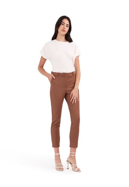 Pantalon Para Mujer Patprimo Color Cafe Material Algodón 50% Nailon 46%-Elastano 4%