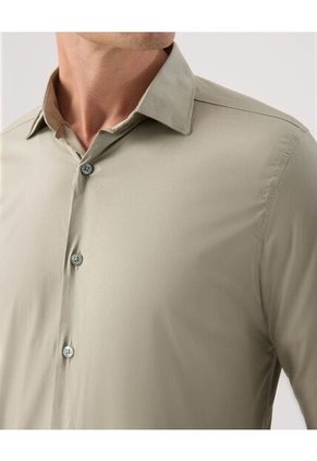 Camisa Para Hombre Manga Larga Sin Bolsillo Cuello Italiano Color Verde Marca Patprimo #44013147