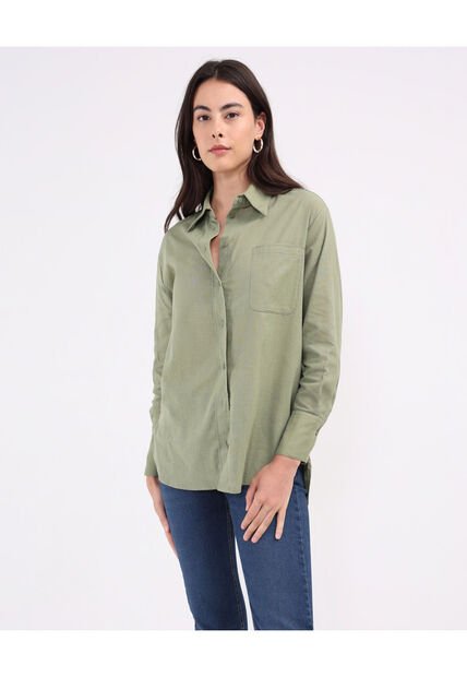 Camisa Para Mujer Manga Larga Color Verde  Marca Patprimo #30010649