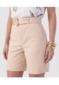 Bermuda Unicolor Con Cinturón   Para Mujer Beige Patprimo de Patprimo