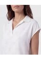 Blusa Tipo Polo Fluida   Para Mujer Blanco Patprimo de Patprimo