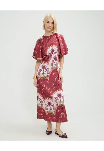 Vestido Para Mujer M/C Medio Color Vino Marca Patprimo #30171041 Patprimo