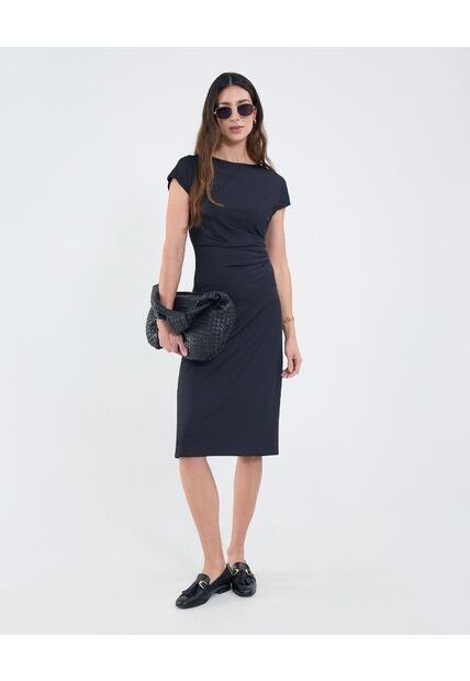 Vestido Drapeado  Para Mujer Negro Patprimo