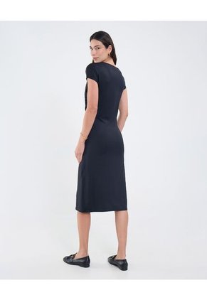 Vestido Drapeado  Para Mujer Negro Patprimo