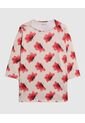 Blusa De Manga 3/4 Con Botones  Curvy  Para Mujer Rojo Patprimo de Patprimo