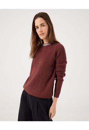 Saco Para Mujer Cuello Redondo Color Vino Marca Patprimo #30330654