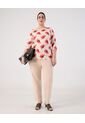 Blusa De Manga 3/4 Con Botones  Curvy  Para Mujer Rojo Patprimo de Patprimo