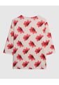Blusa De Manga 3/4 Con Botones  Curvy  Para Mujer Rojo Patprimo de Patprimo