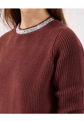 Saco Para Mujer Cuello Redondo Color Vino Marca Patprimo #30330654