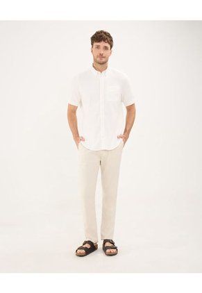 Camisa Para Hombre Manga Larga Sin Bolsillo Cuello Button D Color Crema Marca Patprimo #44013072