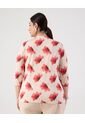 Blusa De Manga 3/4 Con Botones  Curvy  Para Mujer Rojo Patprimo de Patprimo