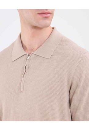 Polo Para Hombre Cuello Tejido Sin Bolsillo Color Café Marca Patprimo #44112724