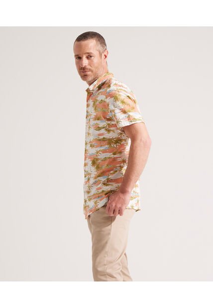 Camisa Para Hombre Manga Corta Sin Bolsillo Color Naranja Marca Patprimo #44012857