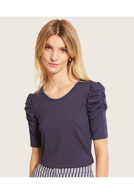 Camiseta Para Mujer Manga Corta Cuello Redondo Color Azul  Marca Patprimo #30092580