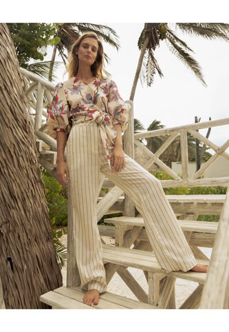 Blusa Para Mujer Manga 3/4 Color Azul  Marca Patprimo #30123279 Patprimo