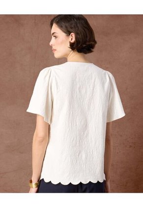 Blusa  Para Mujer Manga Corta Color Blanco Marca Patprimo #30123661