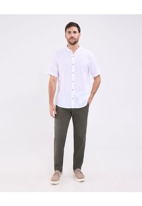 Camisa Para Hombre Manga Corta Sin Bolsillo Cuello Neru Color Blanco Marca Patprimo #44013152