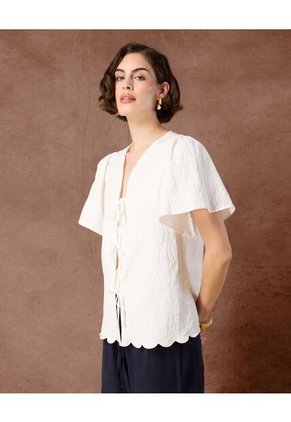 Blusa  Para Mujer Manga Corta Color Blanco Marca Patprimo #30123661