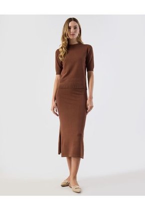 Falda  Para Mujer Medio Color Café Marca Patprimo #30140414