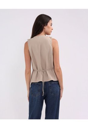 Chaleco Para Mujer Color Beige Marca Patprimo #30250029