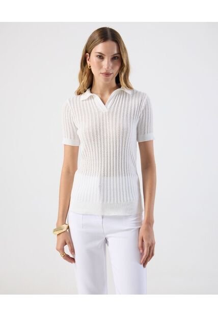 Polo  Para Mujer Manga Corta Color Blanco Marca Patprimo #30110457