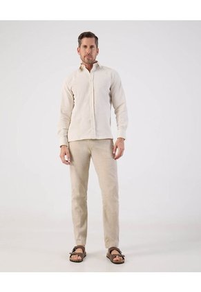 Camisa Guayabera  Para Hombre M/L Color Crema Marca Patprimo #44030401