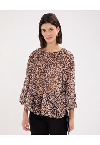 Blusa Para Mujer Manga Larga Color Café  Marca Patprimo #30123379 Patprimo