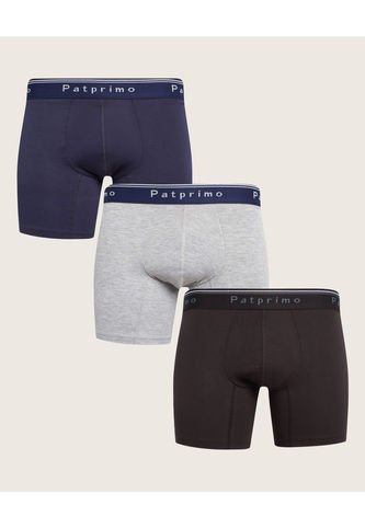 Boxer X3 Para Hombre Fleat Seamer Medio Color Azul Marca Patprimo #44000374 Patprimo
