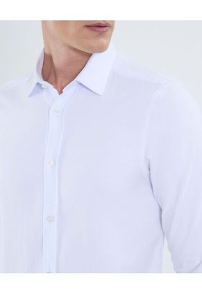 Camisa Para Hombre Manga Larga Con Bolsillo Cuello Casual M Color Blanco Marca Patprimo #44013140