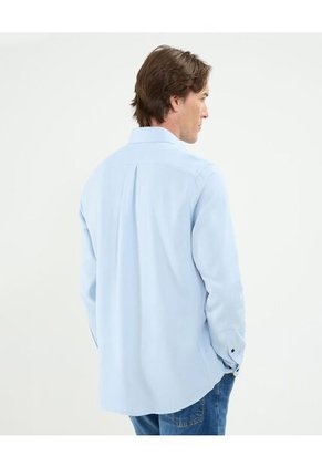 Camisa Para Hombre Manga Larga Con Bolsillo Cuello Italiano Color Azul Marca Patprimo #44013101