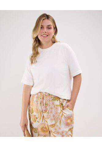 Camiseta Para Mujer Manga Corta Color Blanco Marca Patprimo #14091402 Patprimo